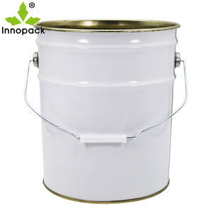 Cubo de pintura de estaño redondo de 20l con tapa Color personalizado y múltiples opciones de impresión - Product Image 3