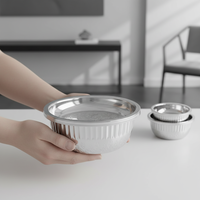 Couvercle en acier inoxydable de style américain de haute qualité pour bassin Lotus, idéal pour le stockage de légumes et fruits à domicile, rehaussant la décoration luxueuse