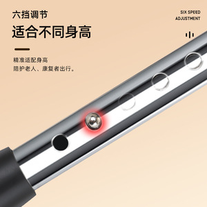 Hengshunhe <b>Walker</b> Stainless Steel 8-Level Height Adjustable Folding With Seat And Wheels For <b>Elderly</b> Rehabilitation - Product Image 2