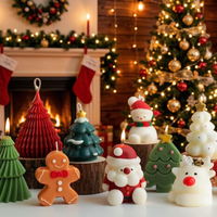 Bougie parfumée de Noël en cire de soja, bougie d'aromathérapie pour les fêtes avec mèche, emballage de luxe pour coffret cadeau d'entreprise, vente en gros