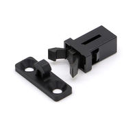 Interrupteur de verrouillage à ressort en métal de type poussoir (noir 6V) pour portes d'armoire et de poubelle pour un accès pratique et pratique