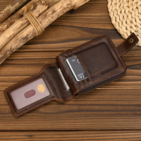 Dompet Pria Kulit Asli Berkualitas Tinggi, Minimalis, Kasual, Mewah, Vintage, untuk Kartu Kredit dan Kartu Bisnis