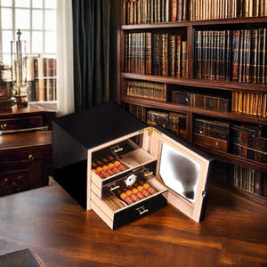 All'ingrosso legno di cedro scatole di sigari Custom Design classico moderno materiale MDF Humidor Cabinet con tecnica di lacca porta sigari - Product Image 3