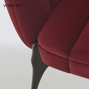 Wbert เก้าอี้เท้าแขนเดี่ยวแบบโมเดิร์น-เปลือกเรียบออกแบบโลหะเก้าอี้พนักพิงสไตล์พักผ่อนสำหรับห้องรับประทานอาหารห้องนั่งเล่นและโรงแรม - Product Image 5