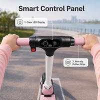 Trottinette électrique sans balais pour enfants 21,6 V 130 W 2,5 Ah Lithium Étanche Pliable 6,5 Pouces 3 Vitesses 8/12/14 km/h Lumière LED Frein Électrique 70 kg