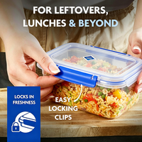 Plastic lunchbox voor het bewaren van groenten, afsluitbare pot voor fruit, snacks en koekjes, vaatwasmachinebestendig