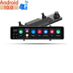 Kamera Dasbor Navigasi GPS DVR Mobil, Kamera Dasbor Dual Lens Auto Registrar 10.0 P 5GWiFi Layar Sentuh Android 10.26 4G 1080