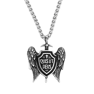 Collar con Colgante de San Miguel Arcángel con Espada y Escudo, Cadena de Acero Inoxidable, Joyería Religiosa Protectora para Hombre - Product Image 5