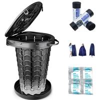 Toilette de camping portable en plastique léger rétractable pour l'extérieur, conception imperméable, construction robuste pliable pour le camping