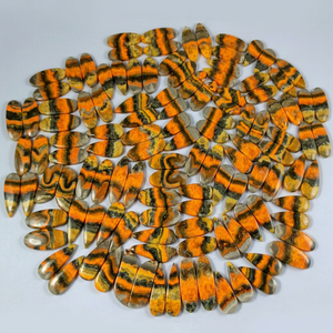 Bumble Bee Yellow Natural Gemstone Cabochon Pairs for Handmade Earrings Jewelry Making Supplies - Product Image 1