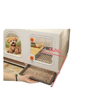 Jaula para Perros Pequeños de Interior con Inodoro Integrado, Villa para Cachorros 3 en 1, Caseta de Plástico para Mascotas con Dormitorio y Zona de Baño para Uso Doméstico - Product Image 2
