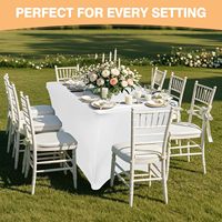 Nappe en spandex blanche de 6 pieds pour tables rectangulaires, ajustée et extensible, lavable, résistante aux plis, protection de table