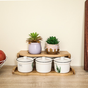 Soporte de bambú sólido para plantas de escritorio, de varios niveles, para suculentas de interior, soporte de madera para plantas para la sala de estar - Product Image 1