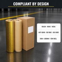 Rouleau de caoutchouc butyle en feuille d'aluminium jaune 2mm x 0.5m x 10m, tapis insonorisant NVH pour portes, toits et coffres de voitures
