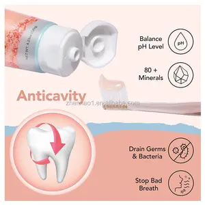 OEM/ODM抗炎症抗菌環境にやさしい有機天然美白ヒマラヤピンクソルト歯磨き粉