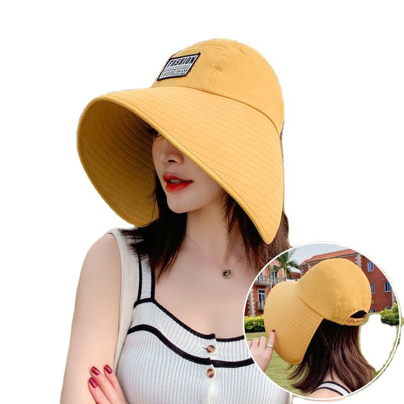AAA220 Korean Style Women Summer Sun Caps Beach Visor Tour Hat Sun  Sun-resistant Bucket Visor Cap