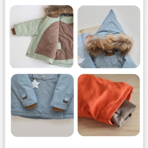 Manteau d'hiver unisexe pour enfants Veste de canard blanc de style coréen avec chapeau d'elfe Doublure en polaire Doublure en coton duvet pour garçons et filles - Product Image 3