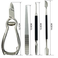 Accessoires de coupe-cuticules en acier inoxydable avec étui en cuir PU, outils de pédicure puissants pour les pieds
