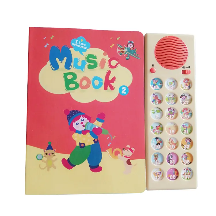 Custom design hard cover cardboard children's music book with hidden buttons Audiobooks