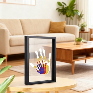 Cornice Fotografica in Legno Trasparente Kit per Impronte di Mani Famiglia Coppie Fai-da-Te Ricordo Baby Shower Set Regalo Infinito - Product Image 4