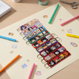 Hotsale 10 Styles <b>Anime</b> Embroidery <b>Keychain</b> Woven Label Keyring Salorr Moom Hanter Hawk Pendant Accessories Wholesale - Product Image 2
