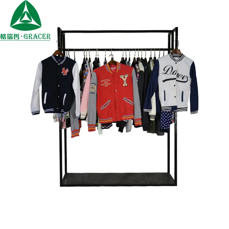 Vestiti di seconda mano sfusi giacche da Baseball vestiti usati di marca UK