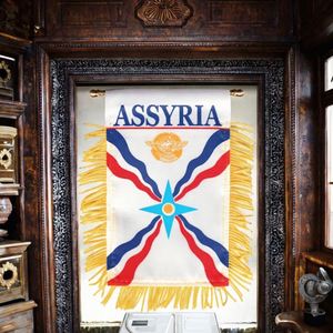 Bandera de Asiria, Bandera Asiria de Doble Cara, Mini Banderas Colgantes, Poliéster de Alta Calidad, Impresión Digital, Logotipo Personalizado a Color, para Exteriores - Product Image 5