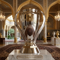 Trophée métallique écologique personnalisé avec placage argent poli miroir, gravure et impression UV pour événements d'entreprise et récompenses de courses et de marche