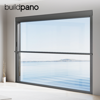 Ventana Corredera Vertical Automática Eléctrica Moderna para Exteriores de Villa, Marco de Aluminio de Lujo, Control Remoto, Insonorizada y Aislante Térmica