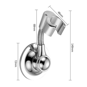 Shower Head Holder Suction Cup Adjustable Shower Holder <b>Bracket</b> Swivel Shower Head Holder Chrome Design for Camping Home Hotel - Product Image 2
