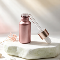 Flacon compte-gouttes en verre dépoli UV mat rose doré à épaule ronde pour huile capillaire essentielle et sérum de soin de la peau, 5ml, 15ml, 100ml, 120ml, 1oz, 2oz