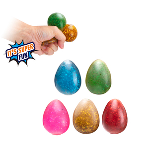 Chống Căng Thẳng Thân Thiện Với Môi Tpr Squishy Bóng Hình Dạng Trứng Mềm Bóp Bead Long Lanh Cảm Giác Quả Bóng Căng Thẳng Fidget Đồ Chơi Cho Trẻ Em lứa tuổi 3 + - Product Image 1