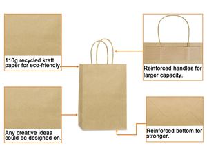 Sacs en papier kraft brun et blanc bon marché pour légumes, fabriqués en Chine - Product Image 6