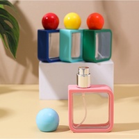 Flacon de parfum portable 40 ml personnalisable avec logo, rechargeable, avec bouchon à bille nacrée, fenêtre visible, pompe anti-fuite, pour voyage et camping