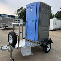DXH-Grande toilette de camping préfabriquée intégrée, en plastique polyéthylène, toilettes publiques avec roues