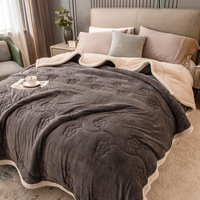 Promotion Couverture polaire en flanelle 100% polyester double couche avec motif floral et solide Sherpa