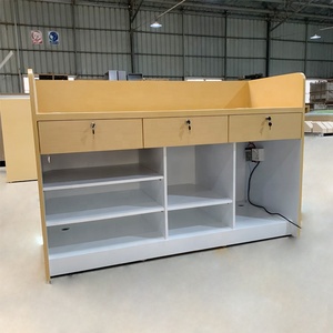 Bureau de réception modulaire de grande taille pour magasin de téléphonie mobile et comptoir en bois, bureau de réception de vente au détail tendance - Product Image 4