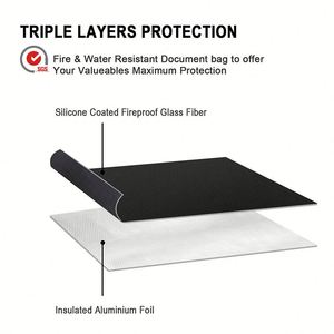 CUSTOM Large 17x12x5.8 Inches Fireproof Document Money Bag Water Resistant Folder Safe Bag Filing Products - Product Image 4