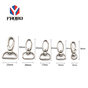 Fermoir mousqueton pivotant <span class=keywords><strong>en</strong></span> fer <span class=keywords><strong>argent</strong></span>é sans nickel, style vintage, avec anneau <span class=keywords><strong>en</strong></span> D pour accessoires <span class=keywords><strong>de</strong></span> quincaillerie <span class=keywords><strong>de</strong></span> sacs et <span class=keywords><strong>de</strong></span> pochettes - Product Image 4