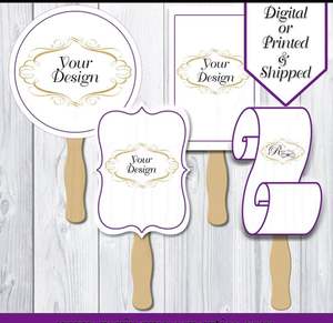 Op maat gemaakte waaier voor bruiloften, afstudeerfeesten & herdenkingsgelegenheden. Gepersonaliseerde ceremoniewaaier, milieuvriendelijk, dubbelzijdig. - Product Image 3