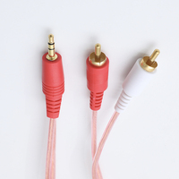 Haute qualité couleur transparente 3.5mm Audio vers 2 Rca mâle 2 en 1 séparateur ordinateur téléphone portable haut-parleur câble Audio