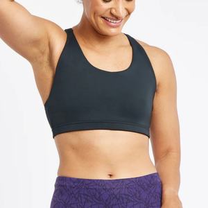 Sujetador deportivo personalizado de alto soporte, sin espalda, con tirantes cruzados, tipo halter, largo, de alta calidad, ideal para lactancia y entrenamiento. - Product Image 1