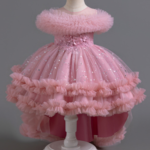 Princesse élégante robe formelle filles adolescents enfants mariage robe de fête de noël avec paillettes volants en mousseline de soie pour <span class=keywords><strong>demoiselle</strong></span> <span class=keywords><strong>d</strong></span>'<span class=keywords><strong>honneur</strong></span> - Product Image 2