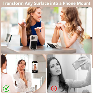 Soporte de silicona con ventosa para teléfono, superventas, con logo personalizado, soporte de pared con ventosa, base metálica antideslizante, soporte manos libres, adhesivo trasero para funda. - Product Image 5