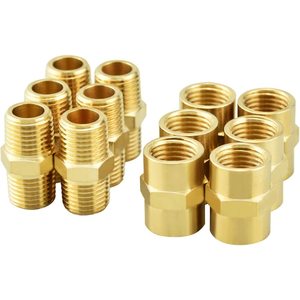 Dingyi Double Thread Connector 1/4 NPT 1/4 PT Brass Fittings Pneumatic Tool Accessories 10 Pack - Product Image 2