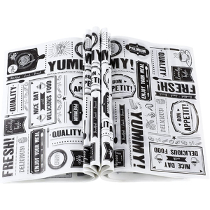 Feuilles de papier alimentaire personnalisées résistantes à l'huile, papier ciré, emballage alimentaire, papier anti-graisse jetable - Product Image 6