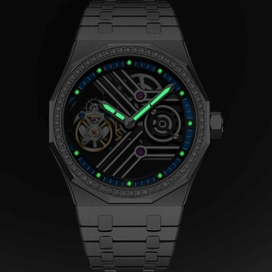 Drop Shipping for Unisex Luxury Mechanical Tourbillon <b>Watch</b> Stainless Steel <b>Skeleton</b> 42mm Analog ETA Movement 22mm Pointer - Product Image 4