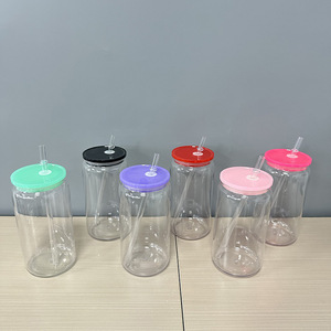Gobelet en plastique double paroi 16oz, écologique, en acrylique coloré, avec paille pour enfants, robuste et résistant, vente en gros, créatif - Product Image 1