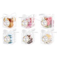 Petite boîte à bonbons en PVC transparent, boîte en plastique PET, emballage en forme de cube, boîte cadeau de mariage, boîte en plastique transparente