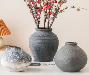 High End Handcrafted Large Rough Textured Ceramic <b>Vase</b> Luxury Ceramic <b>Vase</b> for Home Art Decoration - Product Image 3